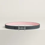 H Equestre belt buckle & Reversible leather strap 24 mm